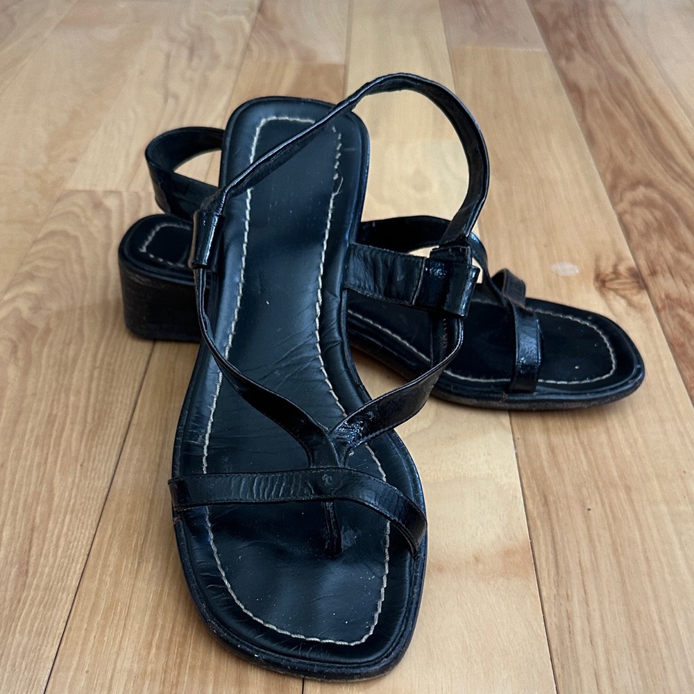 Donald J. Pliner Black Leather Sandals